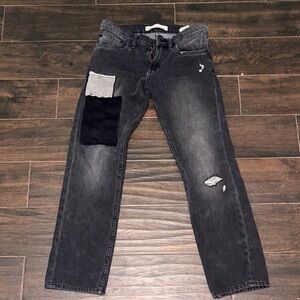 Levi's Black and Gray Patched Men's Jeans